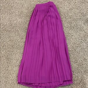 J. Crew Factory Pleated Pink Midi Skirt